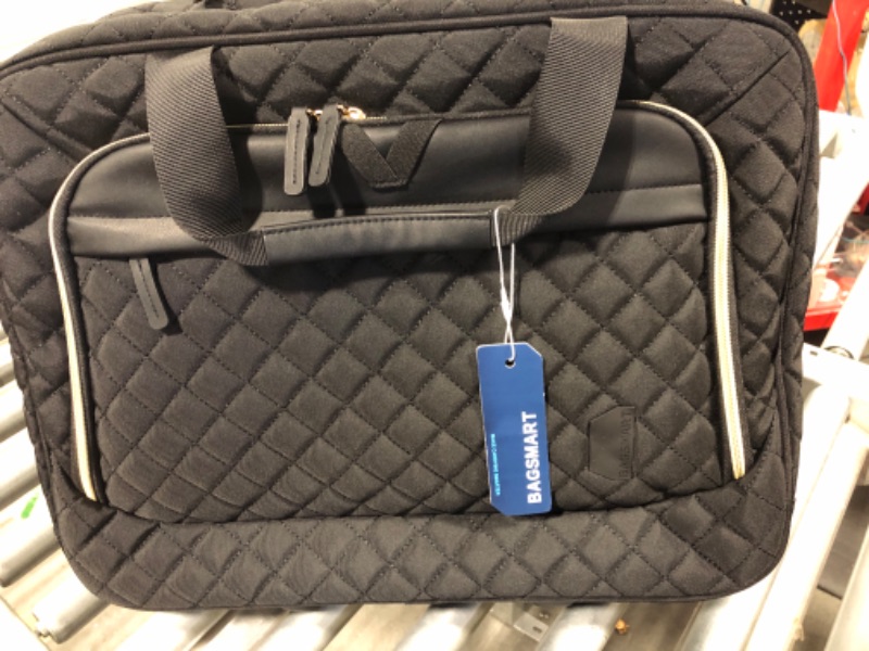 Photo 1 of BAGSMART 17.3 Inch Rolling Laptop Bag Women Men,Rolling Briefcase for Women with Wheels,Rolling Computer Bags Laptop Case for Work Travel Business,Quilted Black