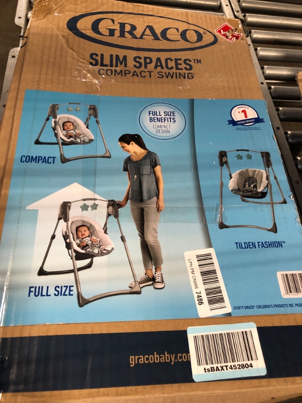 Photo 2 of Graco Slim Spaces Compact Baby Swing, Space-saving Design, Tilden