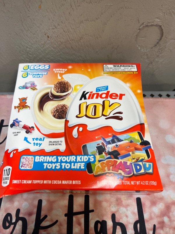 Photo 2 of Kinder Joy Sweet Cream Topped with Cocoa Wafer Bites Chocolate Treat + Toy - 6ct  EXP 10-29-2023