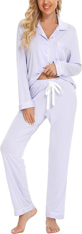 Photo 1 of  Pajamas Set Long Sleeve Womens Button Down Sleepwear Two Piece Nightwear Soft Pj Lounge Sets SIZE XXL 