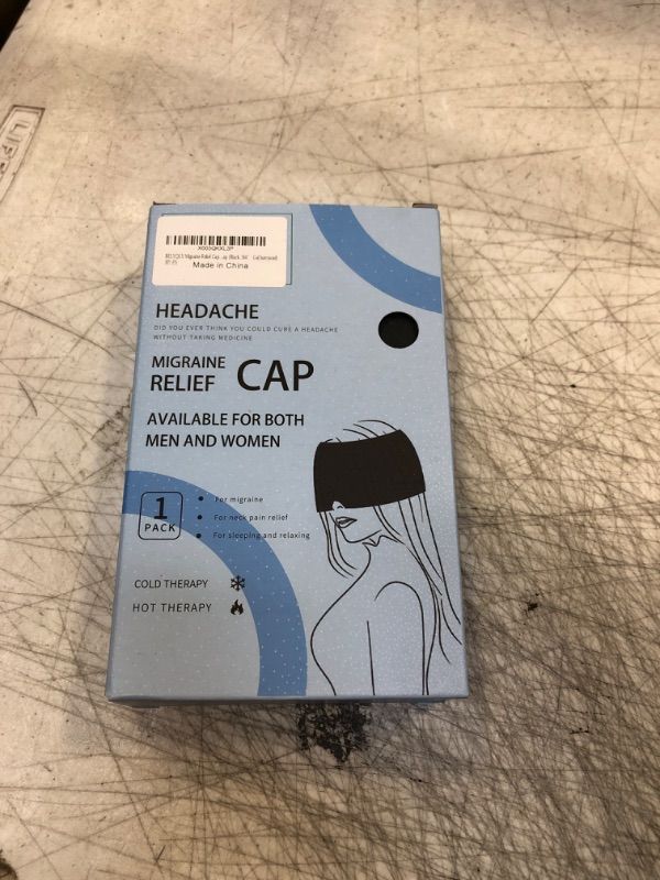 Photo 1 of BELYQLY Migraine Relief Cap Cold, Head Gel Ice Cap, Cold Therapy Ice Head Wrap Ice Pack Mask, Cold Cap (Black, 360° Gel Surround)