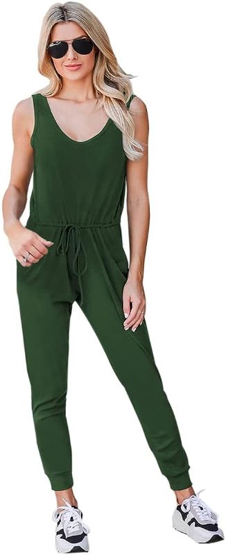 Photo 1 of Canvall Sleeveless Jumpsuits for Women, Casual Rompers & Overalls, Spaghetti Strap Stretchy Loose Romper with Sides Pockets SIZE L 
