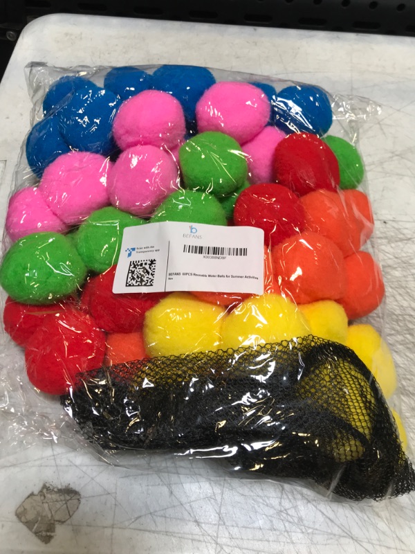 Photo 2 of 60 Pcs Reusable Water Balls, Reusable Water Balloons for Outdoor Toys and Games, Water Toys for Kids and Adults Boys and Girls - Summer Toys Ball for Pool and Backyard Fun Multicolor 60