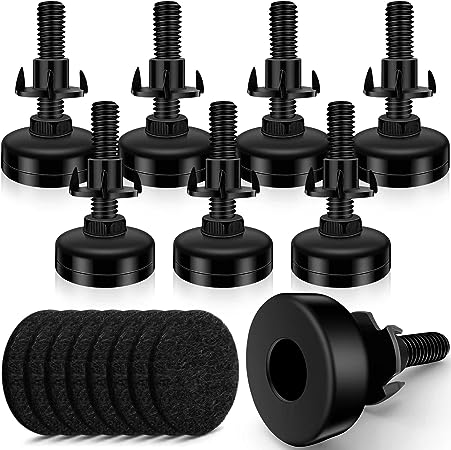 Photo 1 of Zeliceka 8 Set Adjustable Leveling Feet, Heavy Duty Height Adjustable Leg Levelers for Cabinets Sofa Tables Chairs Raiser, Adjuster Furniture Levelers Foot with T- Nut Kit 3/8”-16 Thread, Black