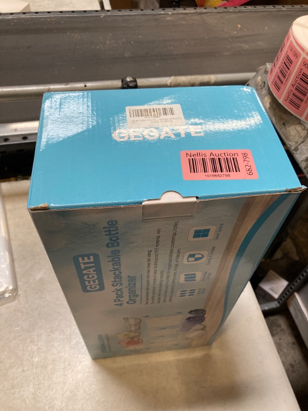 Photo 1 of Water Bottle Organizer (Upgraded Widen), 4 Pack Stackable Plastic Water Bottle Cup Holder, Wine/Drink/Water Bottle Storage Stand for Kitchen Countertop, Cabinet, Freezer, Pantry, Hold 16 Containers