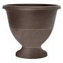 Photo 1 of 15 in. Rene Bark Brush Plastic Urn