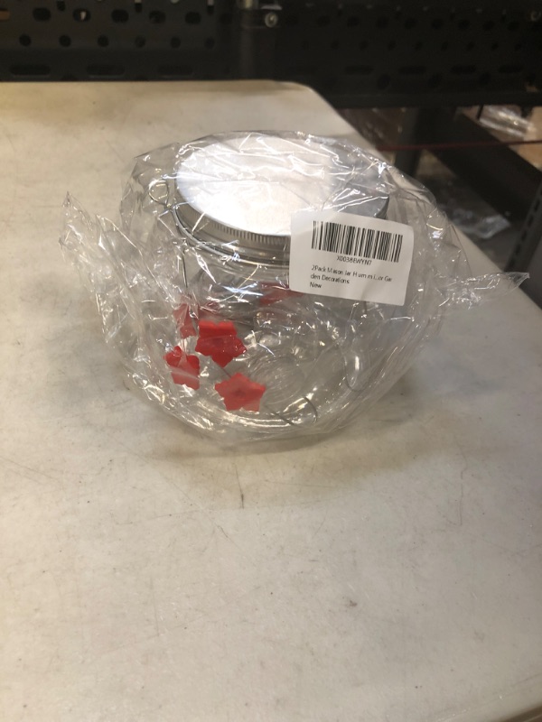 Photo 1 of 2Pack Mason Jar Hummingbird Feeder with Flower Feeding Ports for Outdoor Hanging Yard Decoration Clear Reservoir Design 475ml, Portable Hummingbird Feeders for Outdoor Garden Decorations