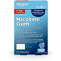 Photo 1 of 20-Count Amazon Basic Care Nicotine Polacrilex Coated Gum exp- 12/2023 2 pack 