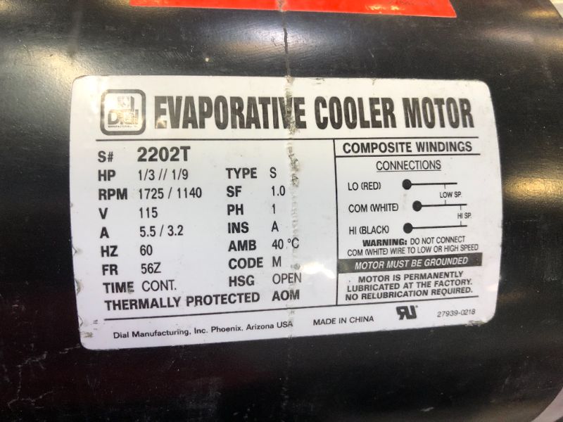 Photo 3 of  Evaporative Cooler Motor