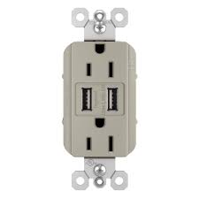 Photo 1 of radiant 15 Amp 125 Volt Duplex Outlet with 3.1 Amp USB, Nickel
