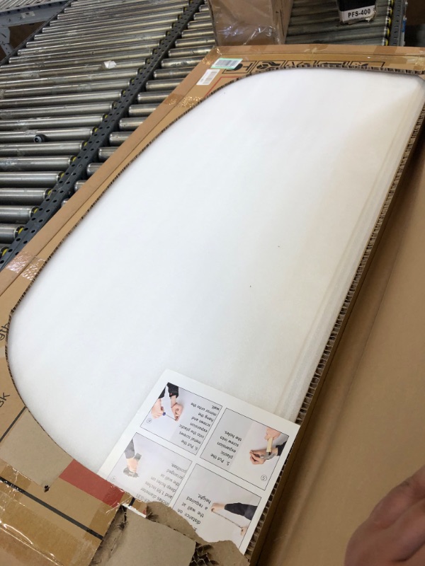 Photo 1 of Koonmi LED Bathroom Mirror Frameless 22x47 Inch, Rounded Coner Wall Mounted Mirror with Lights, Lighted Full Length Mirror with Touch Control, Brightness Adjustment for Makeup and Dressing Round Coner-frameless 22x47