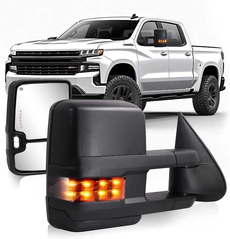 Photo 1 of ****SIMILAR ITEM******SIZIOM Towing Mirrors for 1999-2002 Chevy Silverado Suburban Tahoe Tow Mirrors GMC Sierra Yukon Side Mirrors with Power Heated Turn Signal Light Backup Light Extendable Pair Set
