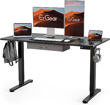 Photo 1 of ******SIMILAR ITEM*****ErGear Electric Standing Desk with Drawer, Adjustable Height Sit Stand Up Desk, Home Office Desk Computer Workstation, 48x24 Inches, Black
