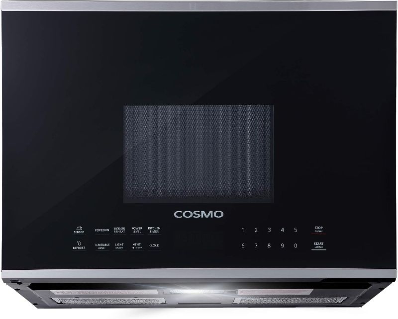 Photo 1 of 
COSMO COS-2413ORM1SS Over the Range Microwave Oven with Vent Fan, 1.34 cu. ft. Capacity, 1000W, 24 inch, Black / Stainless Steel
