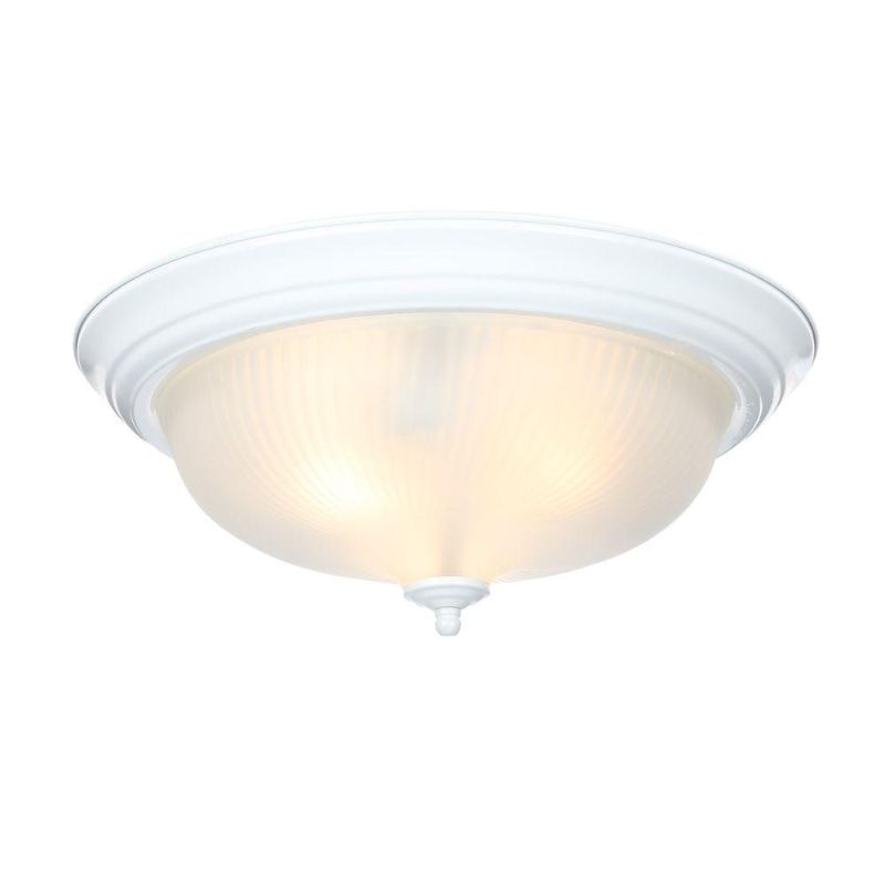 Photo 1 of 15 in. 3-Light White Flush Mount
