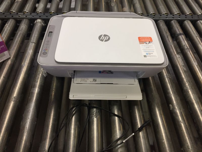 Photo 1 of HP DeskJet 2755e Wireless Color All-in-One Printer with bonus 6 months Instant Ink (26K67A), white