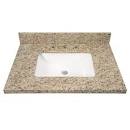 Photo 1 of 31 in. W x 22 in. D Granite Vanity Top in Giallo Ornamental with White Rectangular Single Sink
