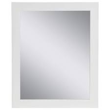 Photo 1 of 25.67 in. W x 31.38 in. H Framed Wall Mirror in White
