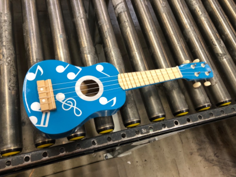 Photo 2 of Hape Kid's Wooden Toy Ukulele in multicolor Dot Blue, L: 21.1, W: 2.6, H: 6.9 inch