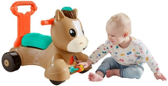 Photo 1 of Fisher-Price Baby Walker Learning Toy, Walk Bounce & Ride Pony Ride-On with Music and Lights for Infants and Toddlers Ages 9+ Months (Amazon Exclusive), Medium, Multicolor

