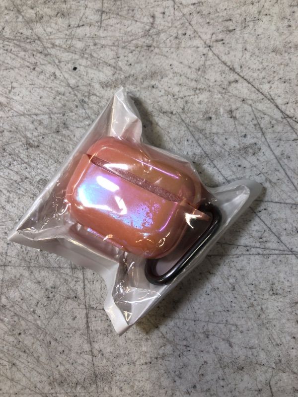 Photo 1 of Airpods Pro Case, Iridescent Cute Airpods pro Case for Women with Keychain Compatible with Airpods pro (Pink)