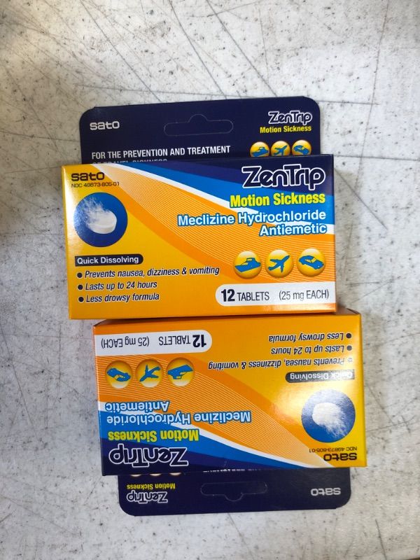 Photo 2 of 2 PACK ZenTrip Motion Sickness Tablets, 12 Count EXP NOV-2023