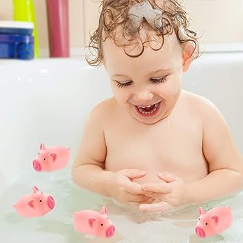 Photo 1 of 20 PCS mini Rubber Pig Baby Bath Toys Pink Rubber Screaming Sound Piggie Party Favors for Kids