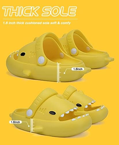 Photo 1 of KALAKIDS Kid's Cute Garden Shoes Cartoon Shark Clogs Toddler Sandals Boys Girls Slide Non-Slip Outdoor Indoor Summer Slippers Water Shoes Size: 32-33 Kids
