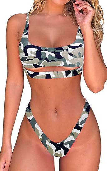 Photo 1 of Byoauo Sexy Bikini for Women Cutout Underboob Top with High Cut Cheeky Bottom Bathing Suit SIZE XL
