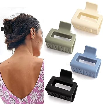 Photo 1 of 2 PACK Canitor 4 PCS Hair Claw Clips Hair Clips for Thin Hair Small Hair Clips Square Claw Clips Barrettes Claw Hair Clips Butterfly Hair Clips Hair Clips for Women
