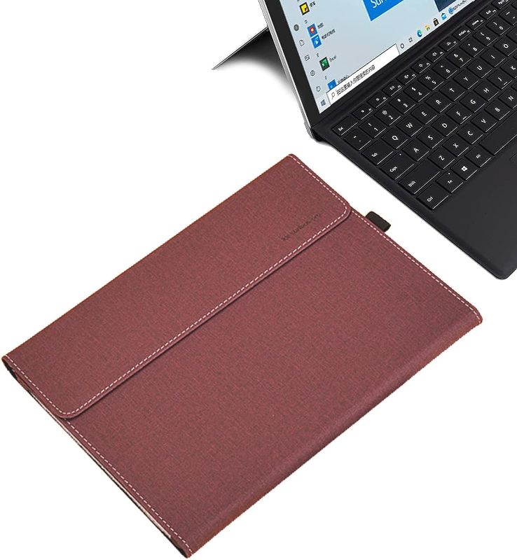 Photo 1 of Case Cover for 2021 Microsoft Surface Pro 8 Tablet case Cover, 13-inch PU Leather Multi-Angle Adjustment Protective case (Wine red)
