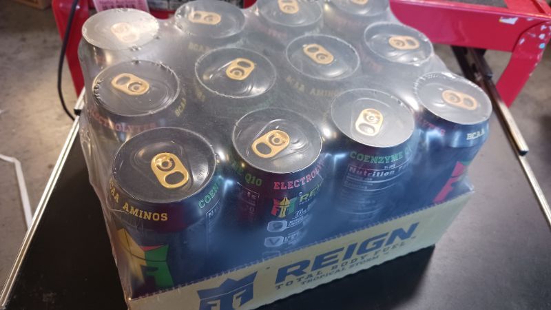 Photo 2 of 12pcs---exp date 11/24--REIGN Total Body Fuel, Tropical Storm, Fitness & Performance Drink, 16 Fl Oz  