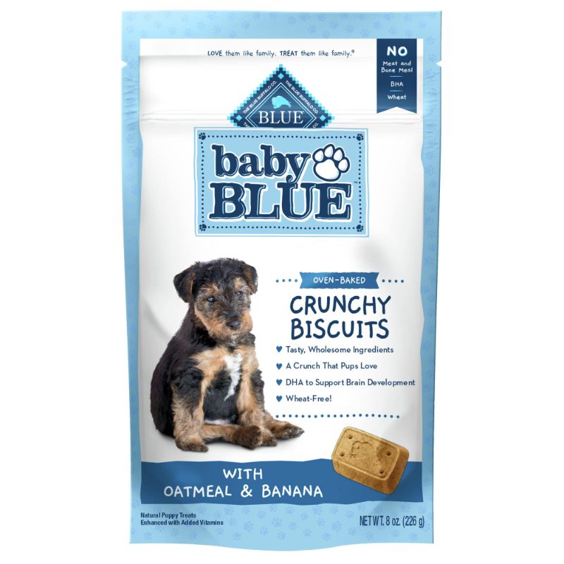 Photo 1 of 6pcs --exp date 06/2023 ----Blue Buffalo (Baby) BLUE Crunchy Biscuits Natural Puppy Dog Treat Biscuits, Oatmeal & Banana 8-oz Bag
