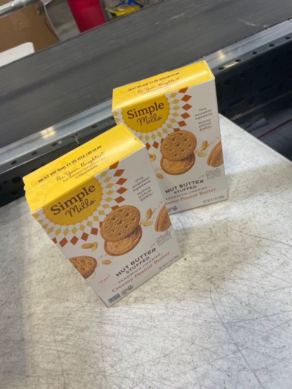 Photo 3 of 2 PACKS --- Simple Mills Creamy Peanut Butter Sandwich Cookies - Gluten Free, Vegan, Healthy Snacks, 6.7 Ounce (Pack of 2) Creamy Peanut Butter 6.7 Ounce 