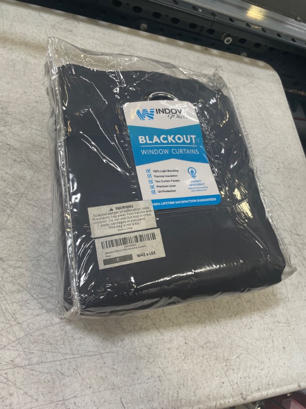 Photo 2 of 100% Blackout Window Curtains: Room Darkening Thermal Window Treatment with Light Blocking Black Liner for Bedroom, Nursery and Day Sleep - 2 Pack of Drapes, Charcoal (63” Drop x 42” Wide Each) Charcoal W42 x L63