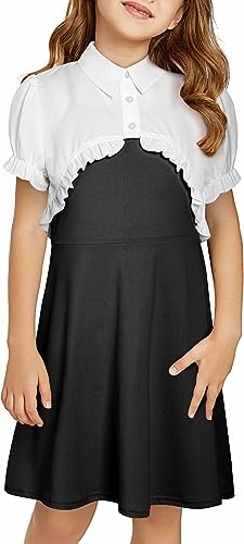 Photo 1 of blibean Girl Summer Clothes Set Crop Tops Solid Dress Suit 7-12 Years Old (XXL)