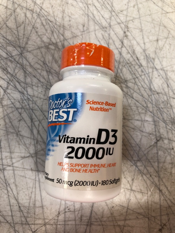 Photo 2 of Doctor's Best Vitamin D3 2 000 IU Healthy Bones Teeth Heart Immune Support NonGMO GlutenFree Soy Free , 180 Count