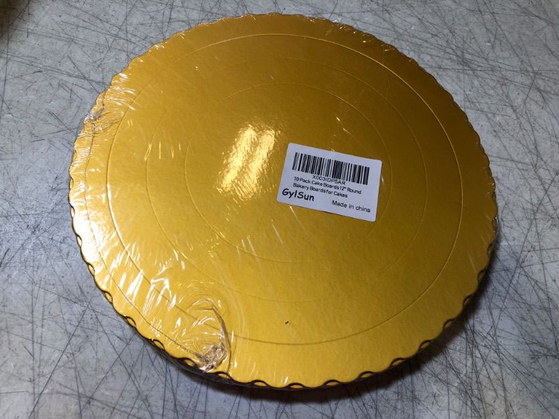 Photo 2 of 10 Pack Cake Boards 12'' Round White x 4 and Gold x 6 Bakery Boards for Cakes Ø12''