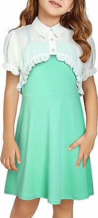 Photo 1 of blibean Girl Summer Clothes Set Crop Tops Solid Dress Suit 7-12 Years Old (4XL)