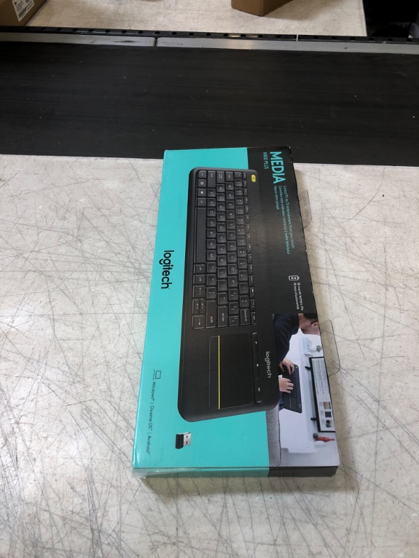 Photo 2 of Logitech WIRELESS TOUCH KEYBOARD K400 PLUS HTPC Keyboard for PC Connected TVs
 (FACTORY SEALED)