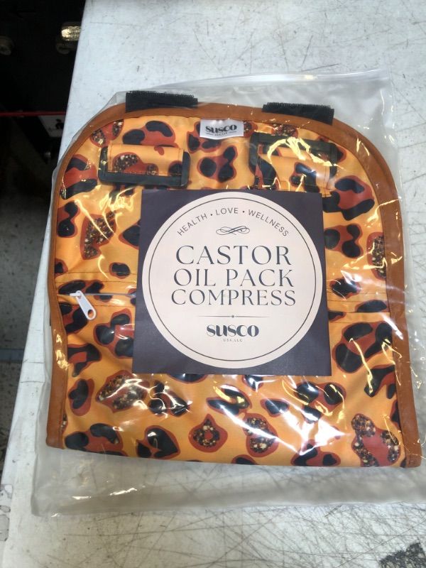 Photo 2 of astor Oil Pack Wrap Compress - Less Mess, Reusable, Easy to Use, Adjustable Straps for Comfortable Fit - Organic, Liver Detox, Digestion, Constipation, Inflammation, Better Sleep (Leopard Print)