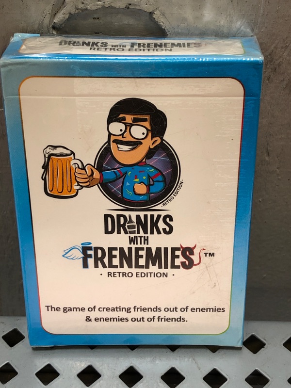 Photo 2 of Drinks with FRENEMIES Retro Edition Party Game | Fun Game for Adults and Teens | Ages 16+ | 3+ Players | Average Playtime 10-60 Minutes | Made by BE Games