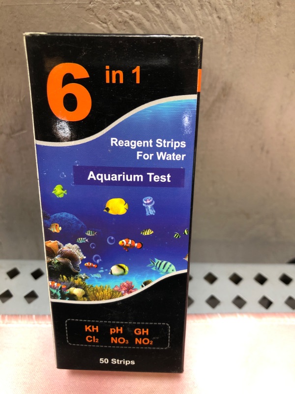 Photo 2 of 6 in 1 Aquarium Test Strips, Fish Tank Pond Test Strips for Freshwater and Saltwater, Aquarium Testing Kit to Test 6 Essential Water Quality Parameters in Less Than 60 Seconds