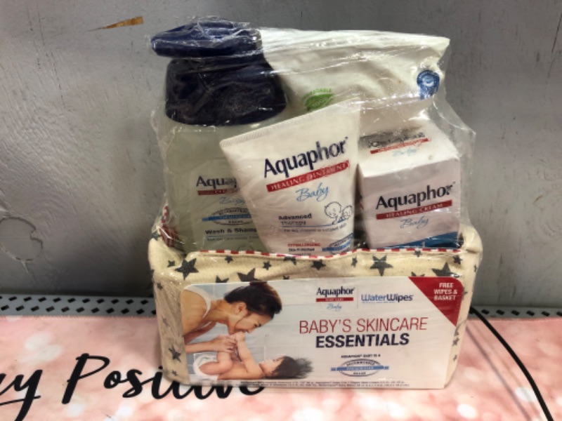Photo 1 of Aquaphor Baby Welcome Baby Gift Set - Free WaterWipes and Bag Included - Healing Ointment, Wash and Shampoo, 3 in 1 Diaper Rash Cream