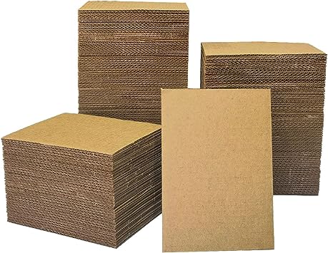 Photo 1 of 200 Packs 3.5x4.5 Inch Corrugated Cardboard Sheets, Premium Kraft Brown Corrugated Pads Cardboard Inserts Bulk Flat for T-Shirts, Shipping, Mailing, Cardboard Divider Backing and Cardboard Crafts