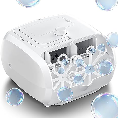 Photo 1 of Bubble Machine - 16 Wands 8000+ Bubbles/min Bubble Machine for Kids and Toddlers - 14.2oz Large Capacity Bubble Blower - Automatic Bubble Maker - Bubble Toys for Parties, Wedding, Birthday