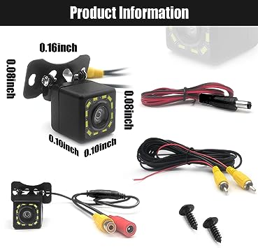 Photo 1 of QUICTO Car Backup Camera, Waterproof Ultra HD 12 LED Night Vision Rear View Camera, 170° Wide View Angle Long License Plate Frame Camera, Universal Cars, SUV, Trucks, RV