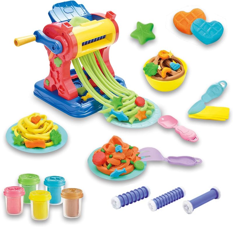 Photo 1 of 
GOVOY Color Dough for Kids Kitchen Creations Noodle Maker Pasta Party Playset with 5 Cans Color Dough for Toddlers 3+