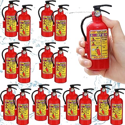 Photo 1 of 24 Packs 4 Inch Fire Extinguisher Toys Fire Extinguisher Mini Water Firemen Squirter for Party Favors