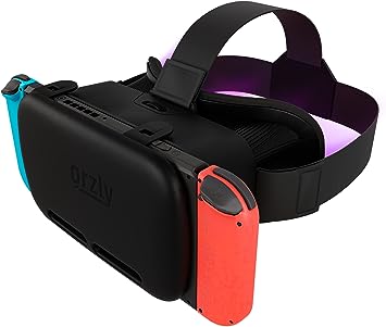 Photo 1 of Orzly VR Headset Designed for Nintendo Switch & Switch OLED Console with Adjustable Lens for a Virtual Reality Gaming Experience and for Labo VR - Black - Gift Boxed Edition